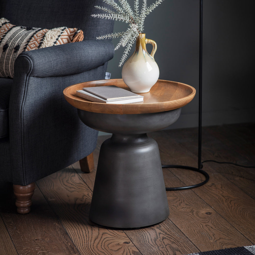 Gaia Collection Mango Side Table in Grey